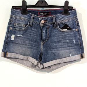 3" inseam denim/Lycra shorts